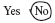The words “yes” and “no” appear in this cell side by side.  The word “no” is circled.