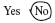 The words “yes” and “no” appear in this cell side by side. The word “no” is circled.